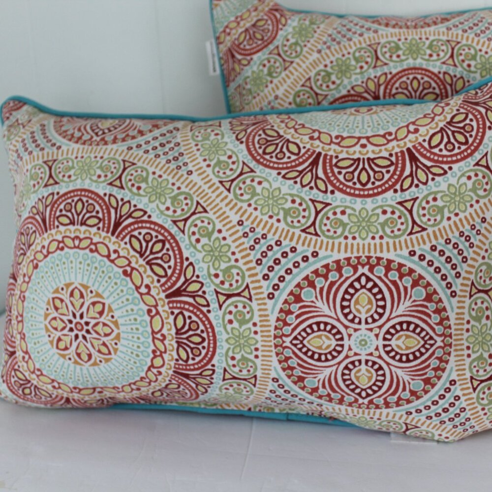 Grandinroad Janice Boho Paisley Indoor Outdoor Accent Pillow Set - Picture 5 of 15